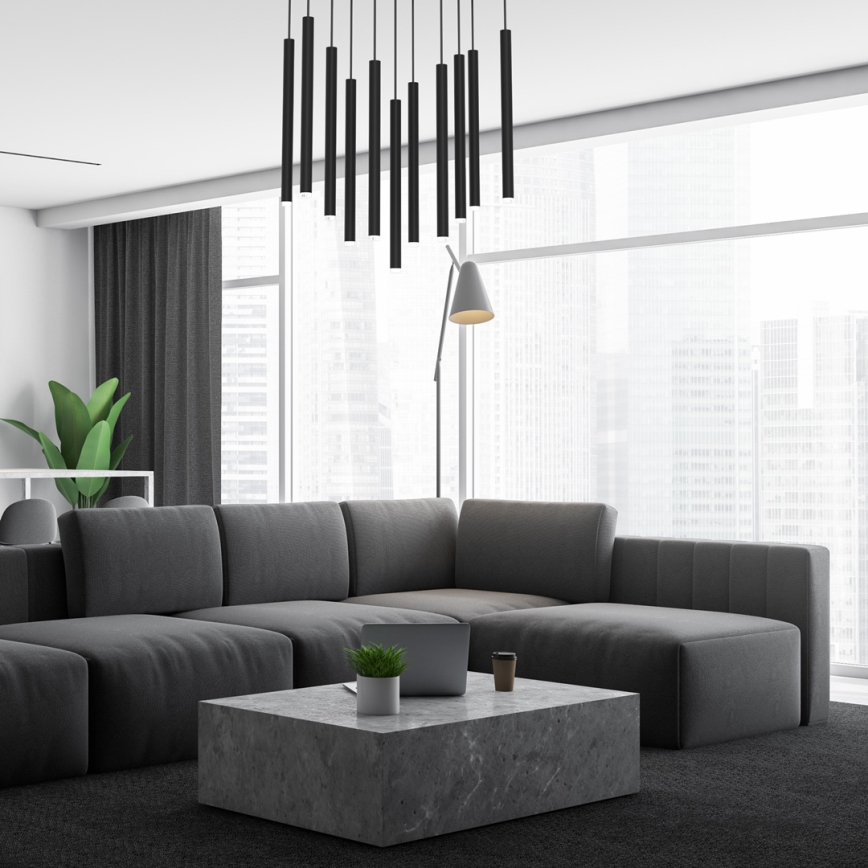 Luster na sajli MONZA 11xG9/8W/230V crni