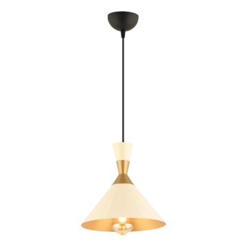 Luster na sajli MONZA 1xE27/40W/230V prečnik 25 cm krem/zlatna