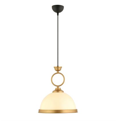 Luster na sajli MONZA 1xE27/40W/230V prečnik 26 cm krem/bronza