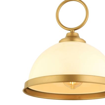 Luster na sajli MONZA 1xE27/40W/230V prečnik 26 cm krem/bronza