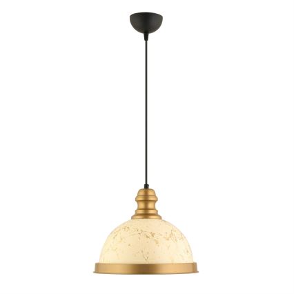Luster na sajli MONZA 1xE27/40W/230V, prečnik 29 cm, krem/bronza