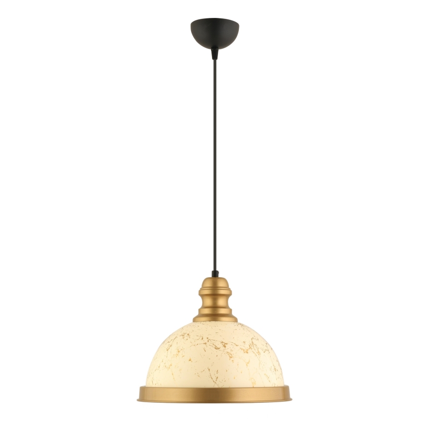 Luster na sajli MONZA 1xE27/40W/230V, prečnik 29 cm, krem/bronza