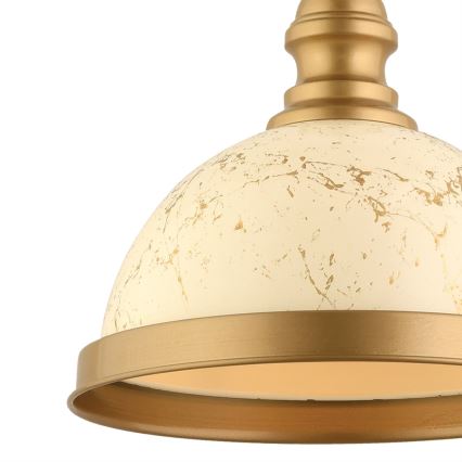 Luster na sajli MONZA 1xE27/40W/230V, prečnik 29 cm, krem/bronza