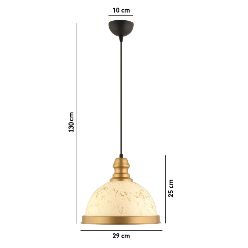 Luster na sajli MONZA 1xE27/40W/230V, prečnik 29 cm, krem/bronza
