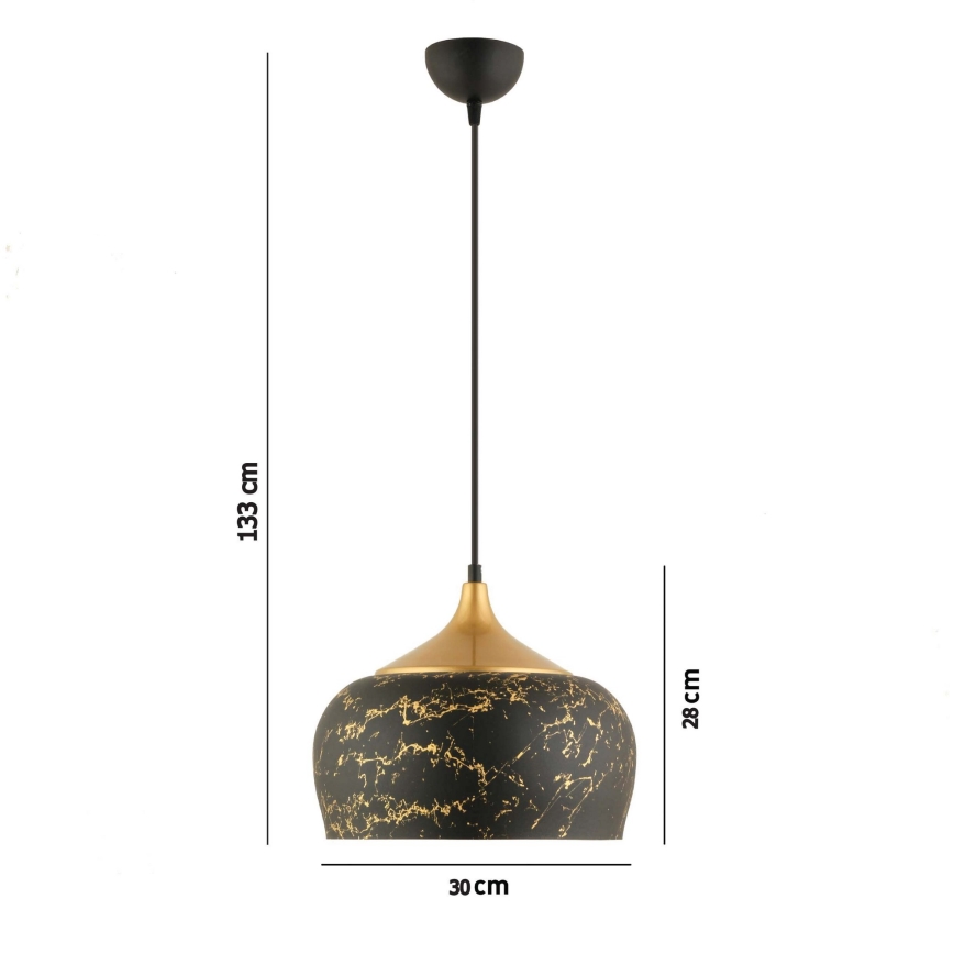 Luster na sajli MONZA 1xE27/40W/230V, prečnik 30 cm, crna/bronza