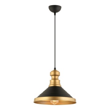 Luster na sajli MONZA 1xE27/40W/230V prečnik 30 cm crna/zlatna