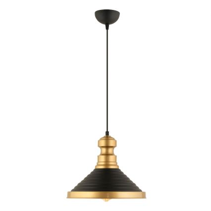 Luster na sajli MONZA 1xE27/40W/230V prečnik 30 cm crna/zlatna