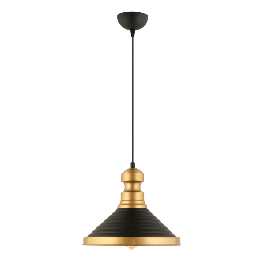 Luster na sajli MONZA 1xE27/40W/230V prečnik 30 cm crna/zlatna