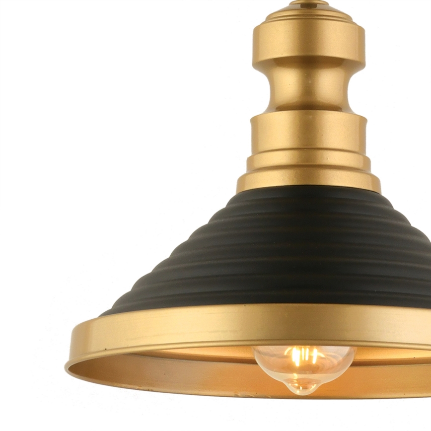Luster na sajli MONZA 1xE27/40W/230V prečnik 30 cm crna/zlatna