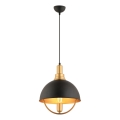 Luster na sajli MONZA 1xE27/40W/230V prečnik 30 cm crna/zlatna