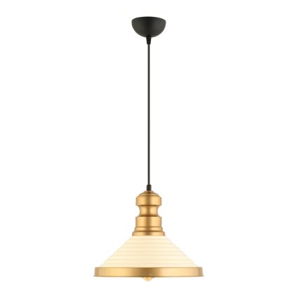 Luster na sajli MONZA 1xE27/40W/230V prečnik 30 cm krem/zlatan