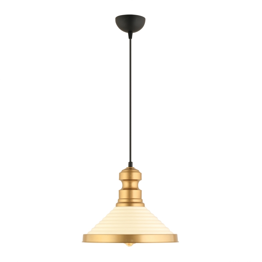 Luster na sajli MONZA 1xE27/40W/230V prečnik 30 cm krem/zlatan