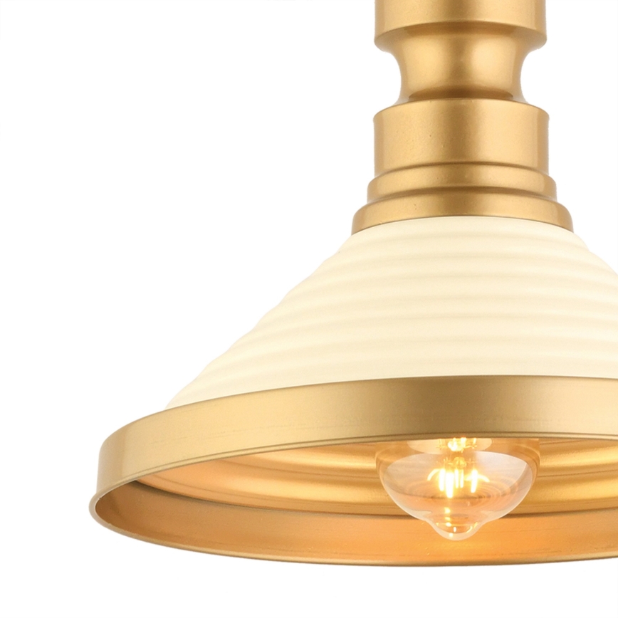 Luster na sajli MONZA 1xE27/40W/230V prečnik 30 cm krem/zlatan