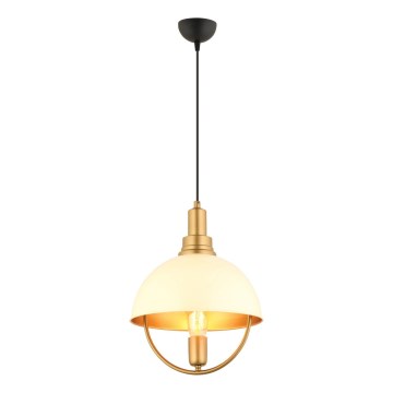 Luster na sajli MONZA 1xE27/40W/230V prečnik 30 cm krem/zlatna
