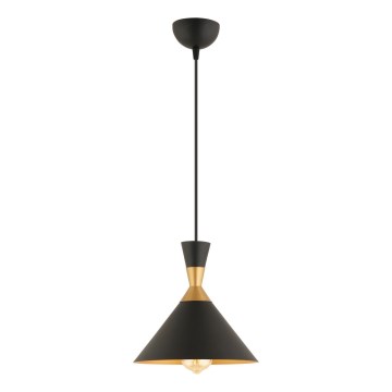 Luster na sajli MONZA 1xE27/40W/230V Ø 25 cm crna/zlatna