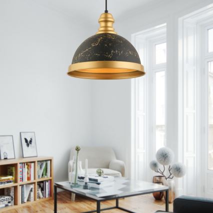 Luster na sajli MONZA 1xE27/40W/230V Ø 29 cm crna/brončana