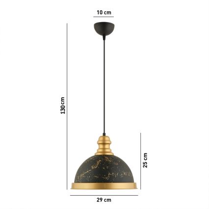 Luster na sajli MONZA 1xE27/40W/230V Ø 29 cm crna/brončana