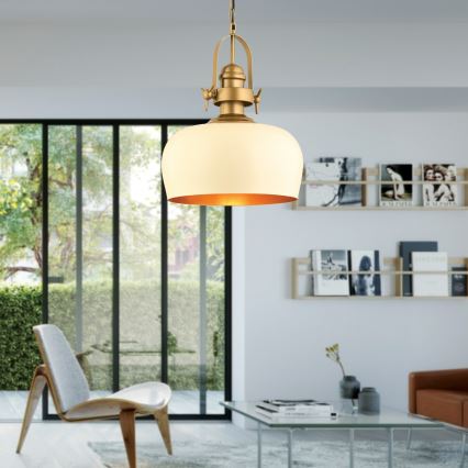 Luster na sajli MONZA 1xE27/40W/230V Ø 30 cm krem/bronza