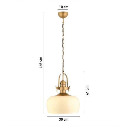 Luster na sajli MONZA 1xE27/40W/230V Ø 30 cm krem/bronza