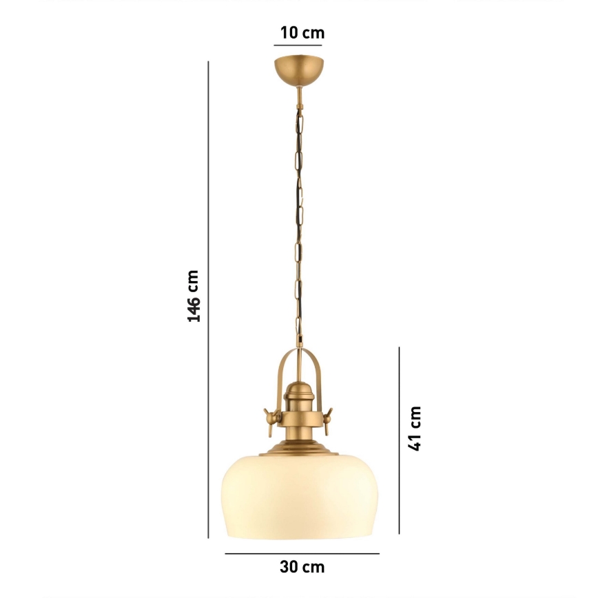 Luster na sajli MONZA 1xE27/40W/230V Ø 30 cm krem/bronza