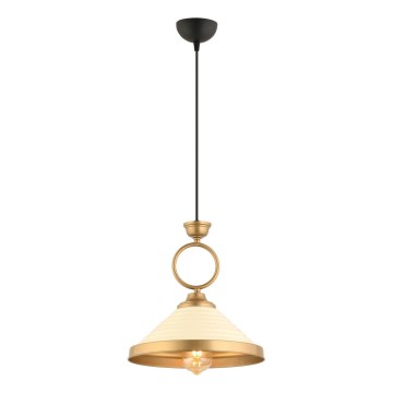 Luster na sajli MONZA 1xE27/40W/230V Ø 30 cm krem/bronza