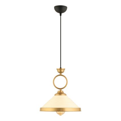 Luster na sajli MONZA 1xE27/40W/230V Ø 30 cm krem/bronza