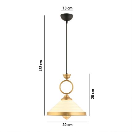 Luster na sajli MONZA 1xE27/40W/230V Ø 30 cm krem/bronza