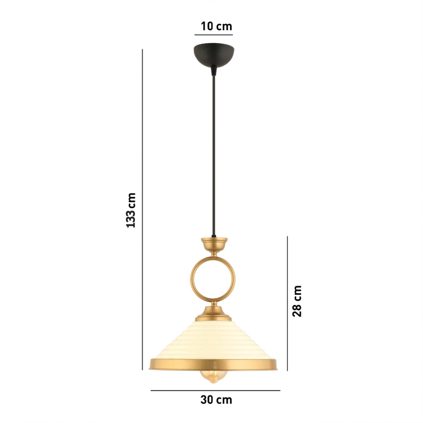 Luster na sajli MONZA 1xE27/40W/230V Ø 30 cm krem/bronza