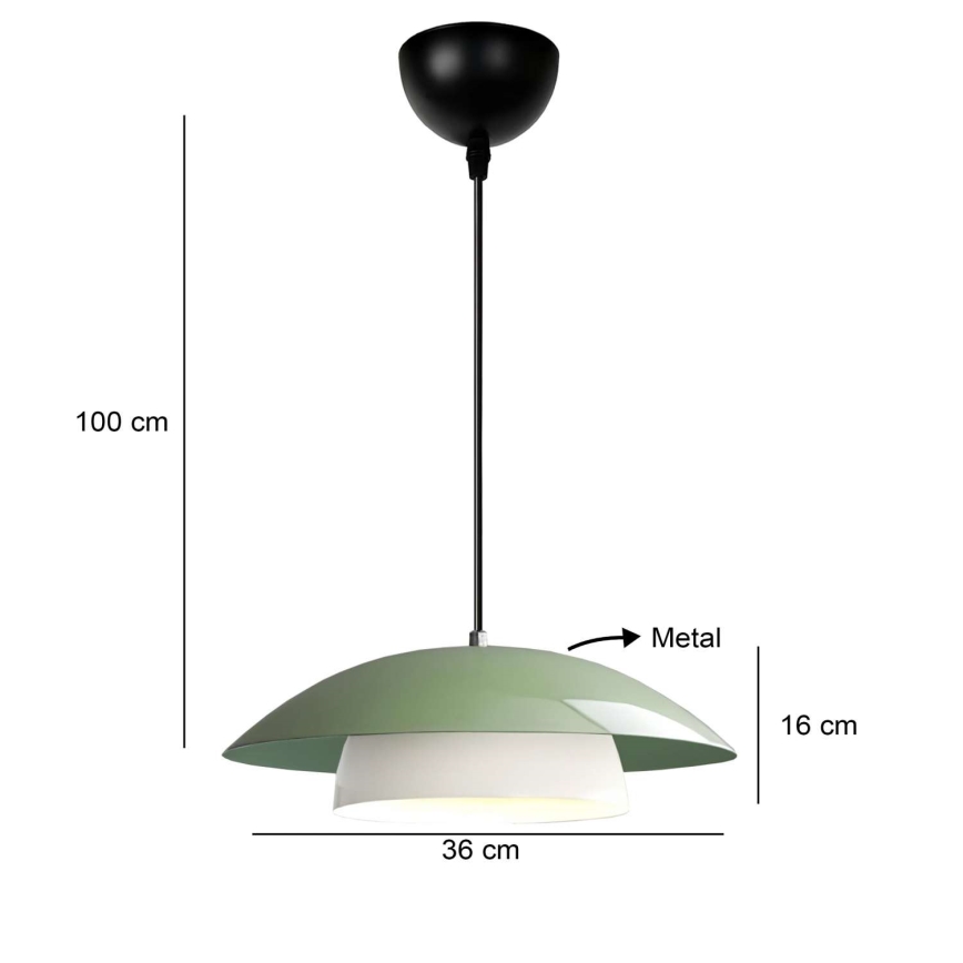 Luster na sajli MOONLIGH 1xE27/40W/230V zelene boje