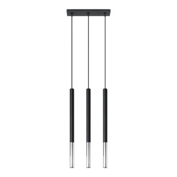 Luster na sajli MOSAIC 3xG9/12W/230V crna/sjajni hrom