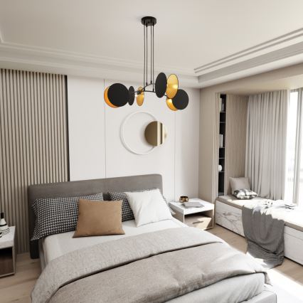 Luster na sajli MOTIF 4xE27/10W/230V crna