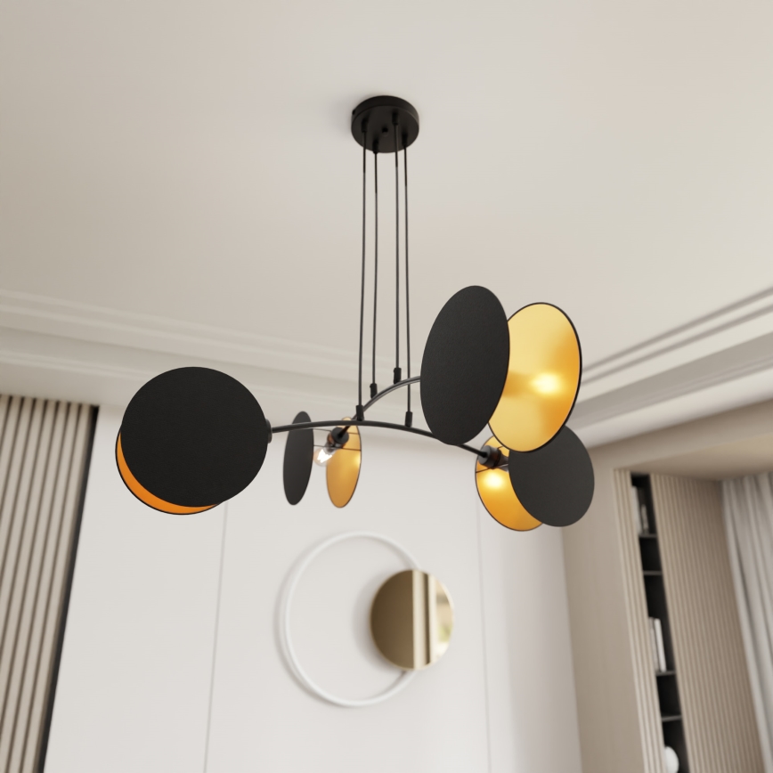 Luster na sajli MOTIF 4xE27/10W/230V crna