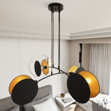 Luster na sajli MOTIF 4xE27/10W/230V crna