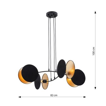 Luster na sajli MOTIF 4xE27/10W/230V crna