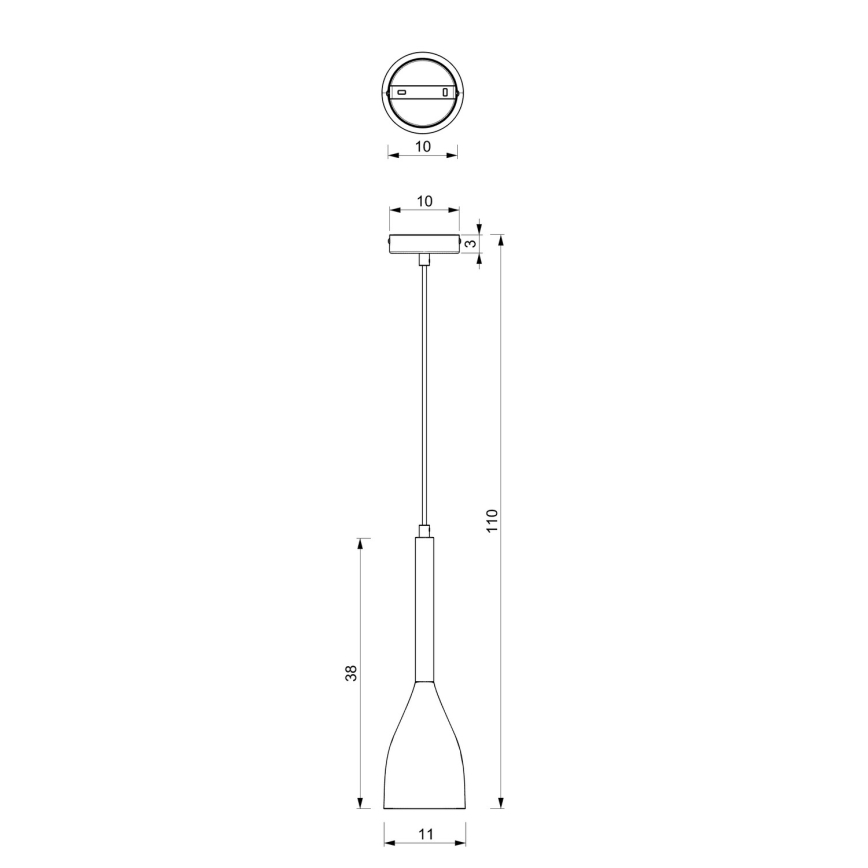 Luster na lanku MUZA 1xE27/60W/230V bukva