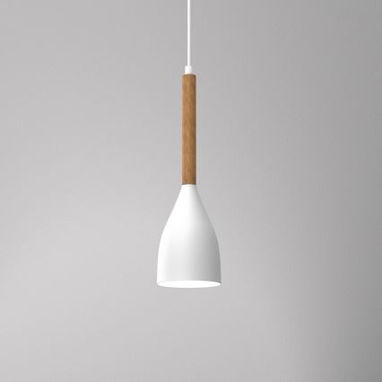 Luster na sajli MUZA NEW 1xE27/60W/230V buk/bela