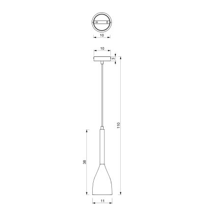 Luster na sajli MUZA NEW 1xE27/60W/230V buk/bela