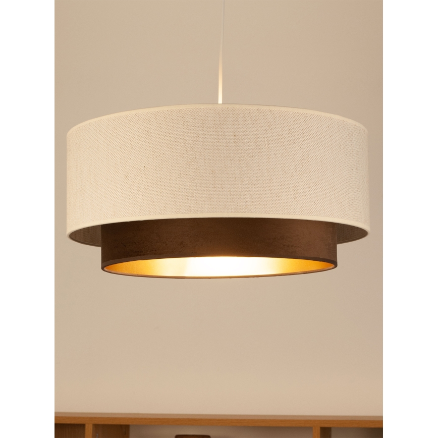 Luster na sajli NATIA 1xE27/60W/230V prečnik 45 cm bela/braon