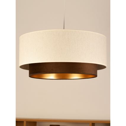 Luster na sajli NATIA 1xE27/60W/230V prečnik 45 cm bela/braon