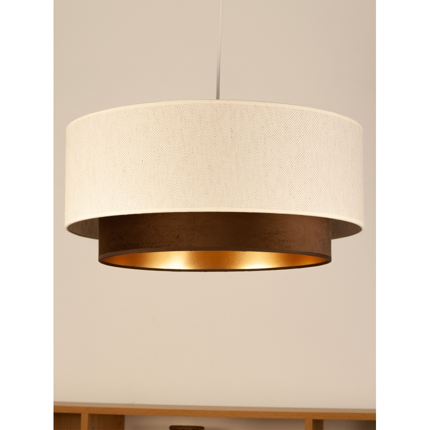 Luster na sajli NATIA 1xE27/60W/230V prečnik 45 cm bela/braon