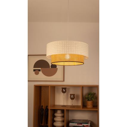 Luster na sajli NATIA 1xE27/60W/230V prečnik 45 cm bela/braon