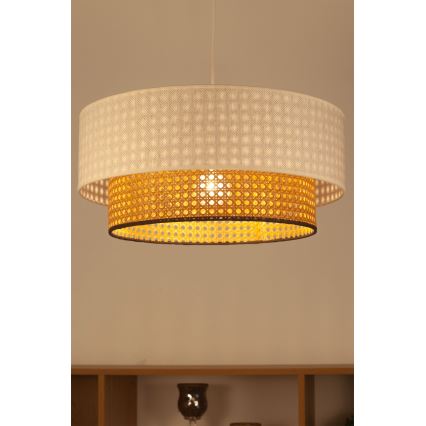Luster na sajli NATIA 1xE27/60W/230V prečnik 45 cm bela/braon