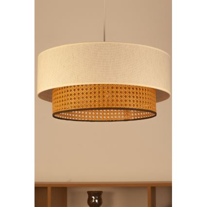 Luster na sajli NATIA 1xE27/60W/230V prečnik 45 cm bela/braon