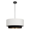 Luster na sajli NATIA 1xE27/60W/230V prečnik 45 cm bela/crna