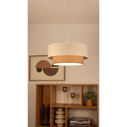 Luster na sajli NATIA 1xE27/60W/230V prečnik 45 cm beo/braon
