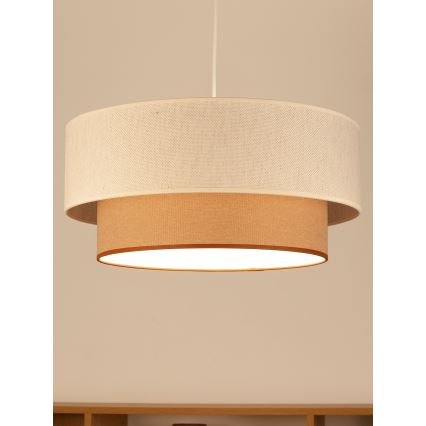 Luster na sajli NATIA 1xE27/60W/230V prečnik 45 cm beo/braon