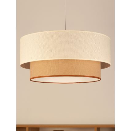 Luster na sajli NATIA 1xE27/60W/230V prečnik 45 cm beo/braon