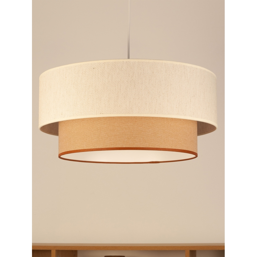 Luster na sajli NATIA 1xE27/60W/230V prečnik 45 cm beo/braon