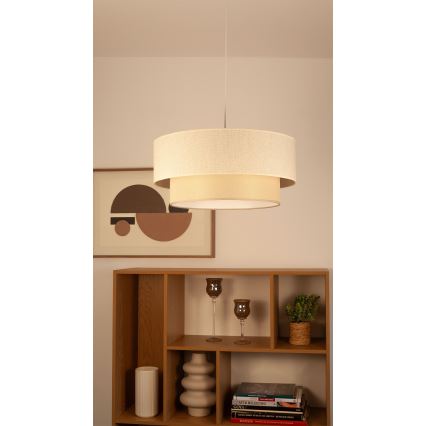 Luster na sajli NATIA 1xE27/60W/230V prečnik 45 cm krem