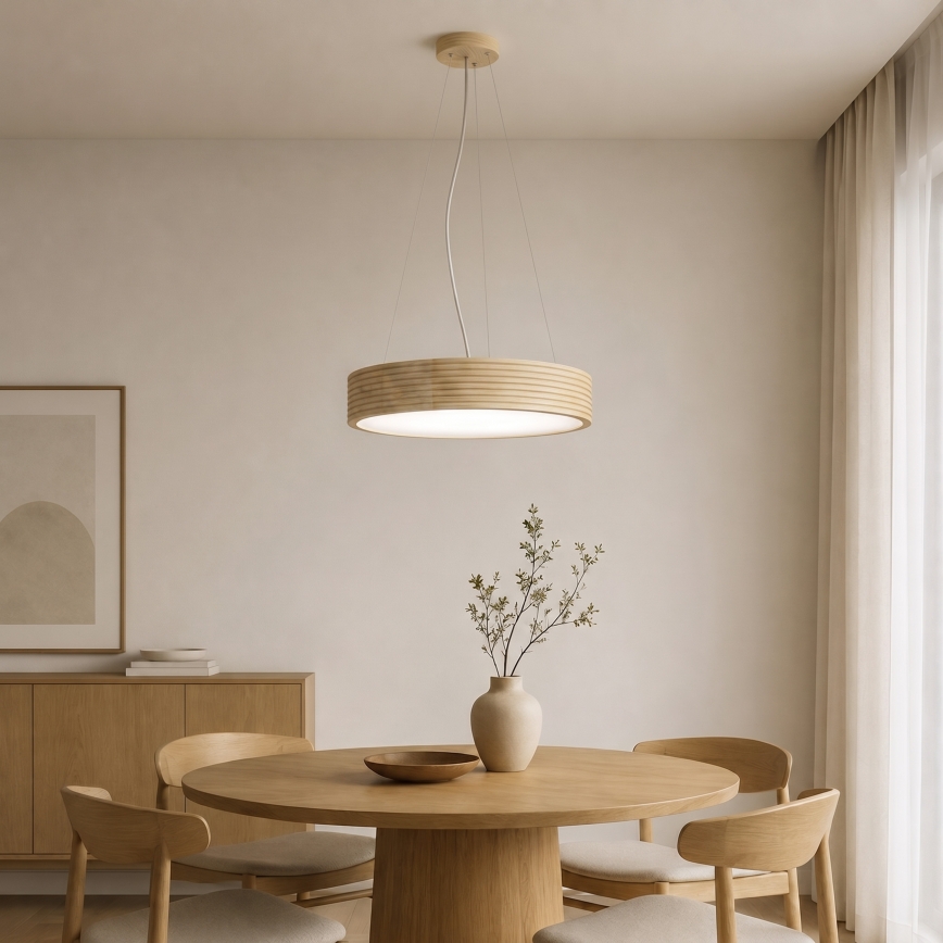 Luster na sajli NATURAL MODERN 3xE27/15W/230V prečnik 47,5 cm od borovine